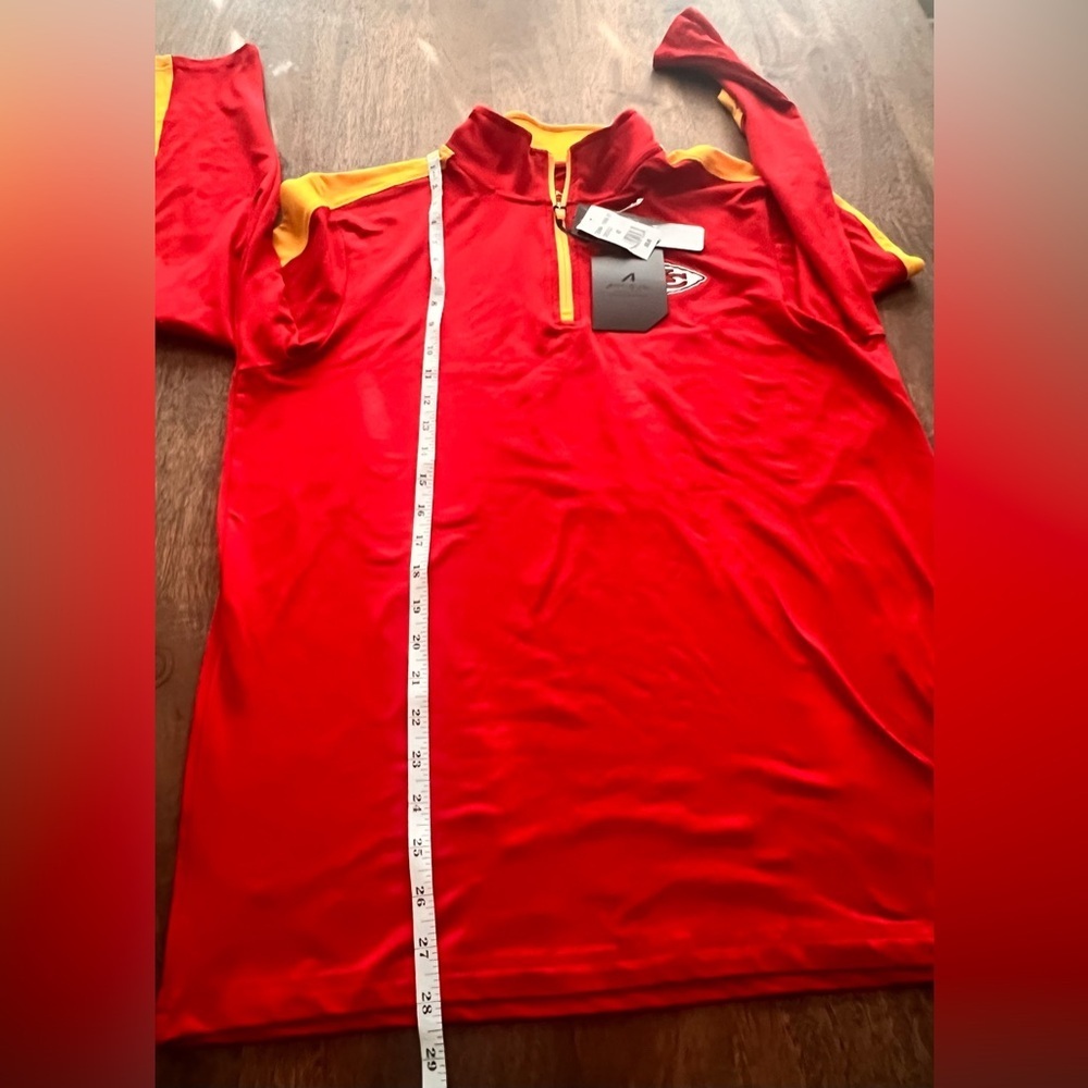 NWT NFL TEAM APPAREL Kansas City Chiefs Knit 1/4 Zip Pullover Jacket Size Medium - Picture 10 of 10